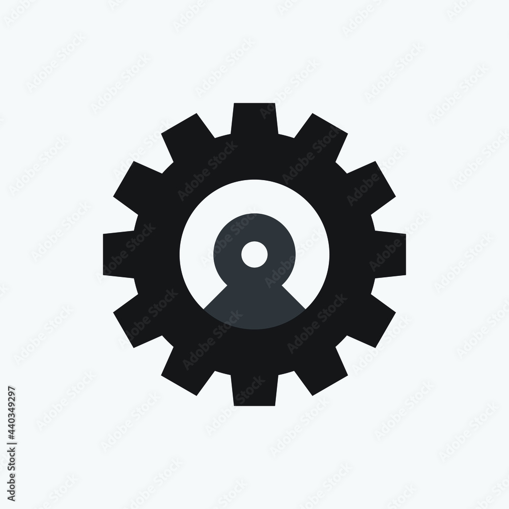 Gear smart Eps icon. Digital tech - vector business logo template concept illustration. Gear electronic factory sign. Cog wheel technology symbol