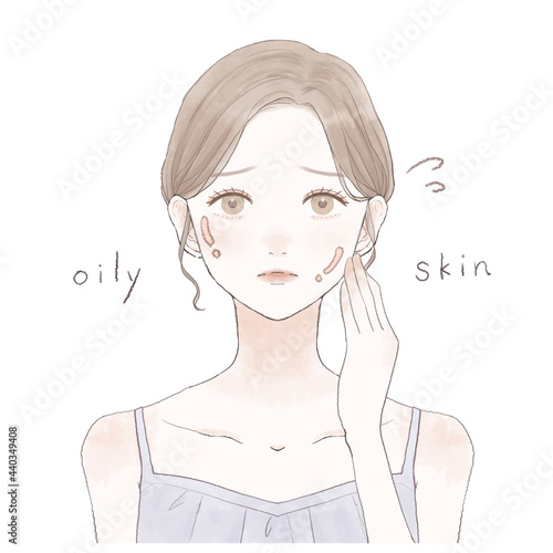 脂性肌（オイリー肌）に悩む女性