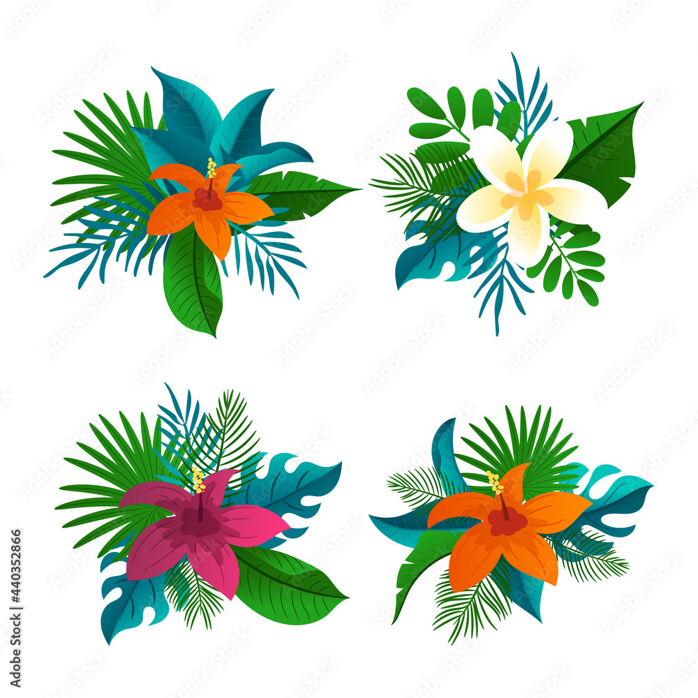 Wreath Tropical Leaves and Flowers for mid or end season Summer event Wreath Tropical Leaves and Flowers for mid or end season Summer event