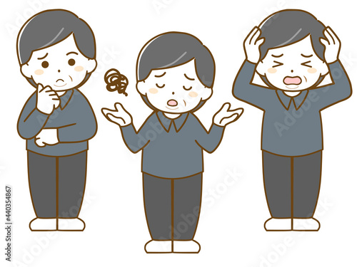 太った中年男性の困った表情