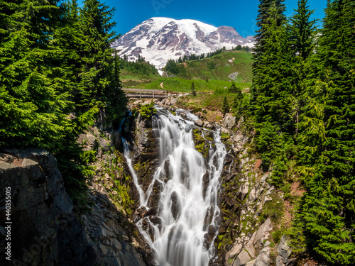 Myrtle Falls: landmark of Mount Rainier National Park