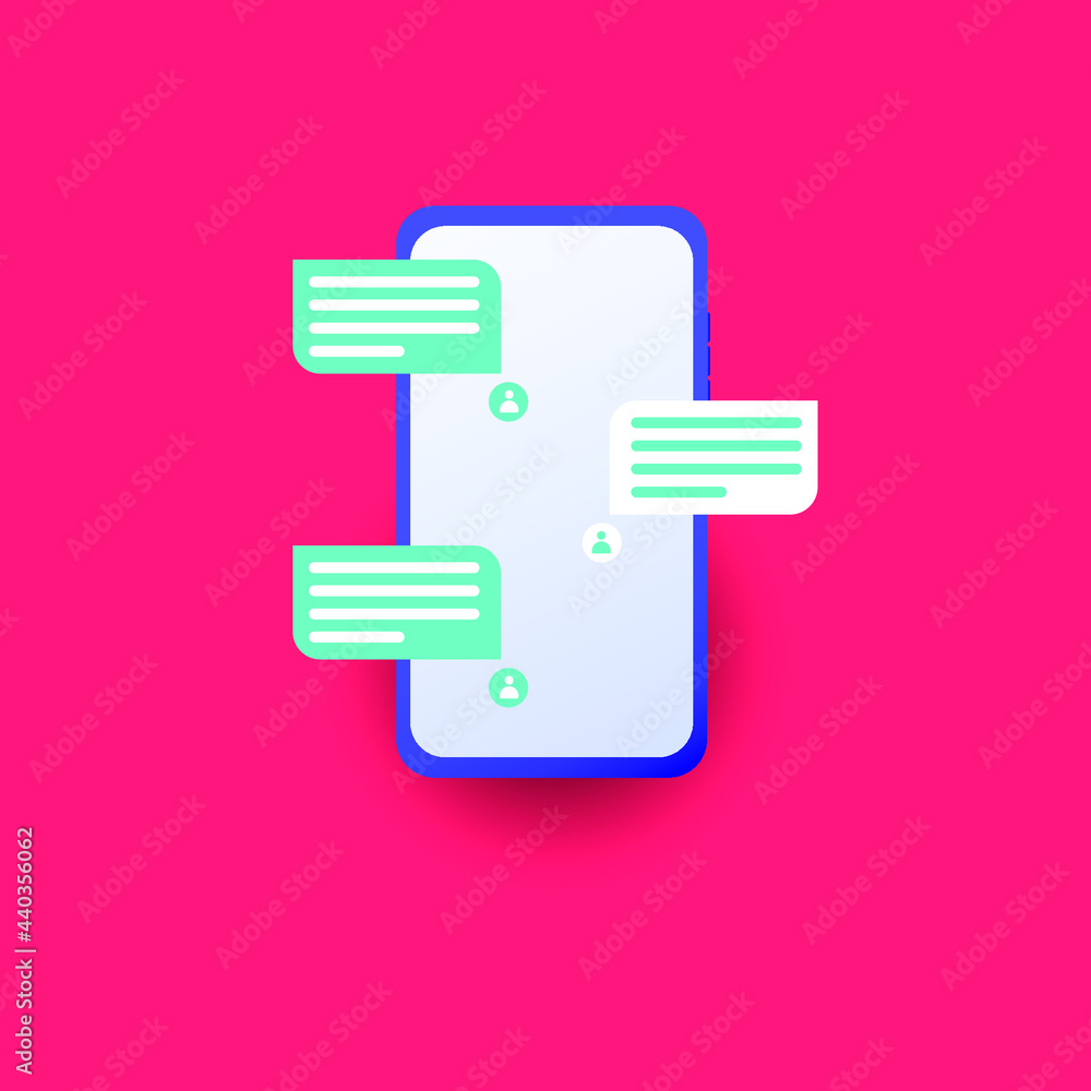 illustrations a smartphone with a bubble text vector template. illustrations a smartphone with a bubble text vector template.