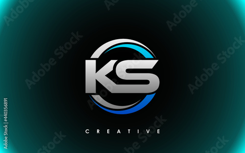 KS Letter Initial Logo Design Template Vector Illustration