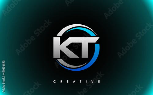 KT Letter Initial Logo Design Template Vector Illustration