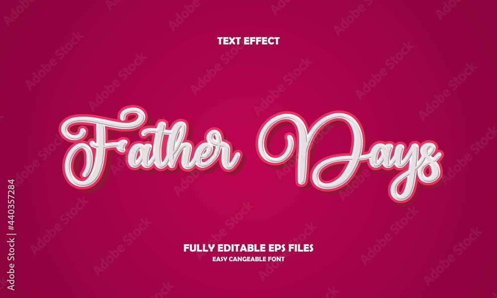 Editable text effect father days title style Editable text effect father days title style