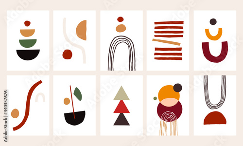 boho abstract minimalist background. bohemian color design in minimalist style for comfy and aesthetic project. modern minimal illustration for art print and any creative project. 