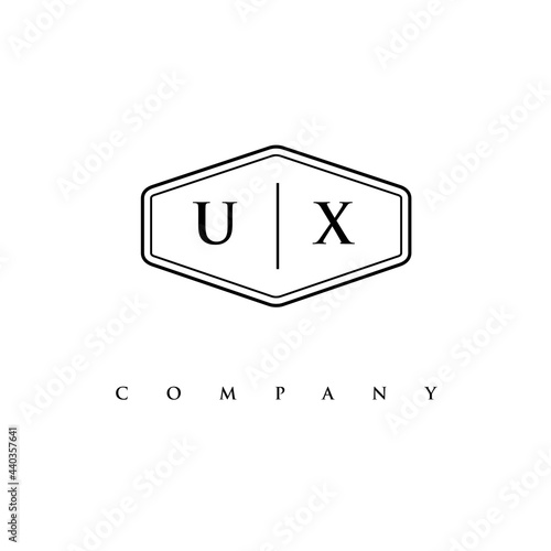 initial UX logo design vector