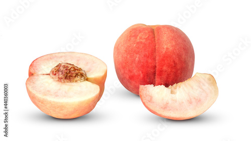 Peach fruit ​on a white background.