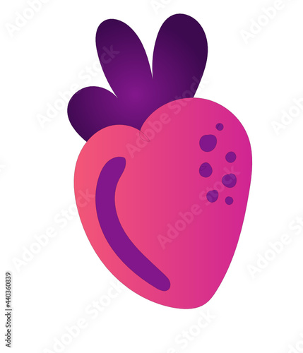 Pink strawberry vector