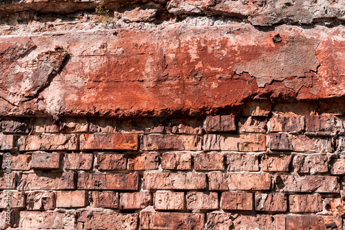 Old whitewashed brick wall.