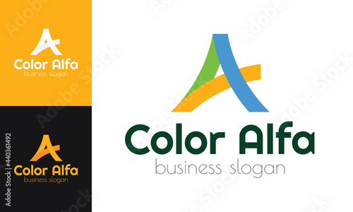 Color Alfa-A Letter Business Logo Template