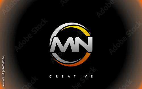MN Letter Initial Logo Design Template Vector Illustration