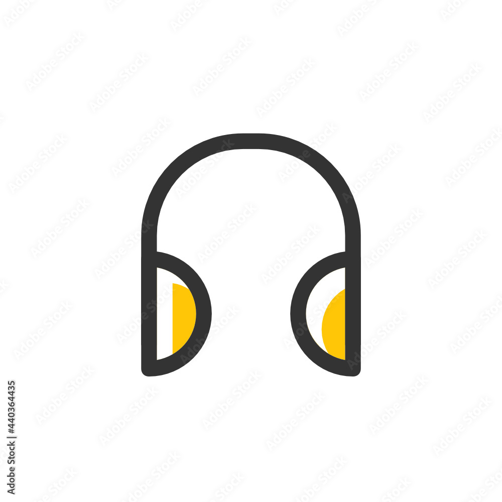 Headphone filled outline icon. Headphone filled outline icon.