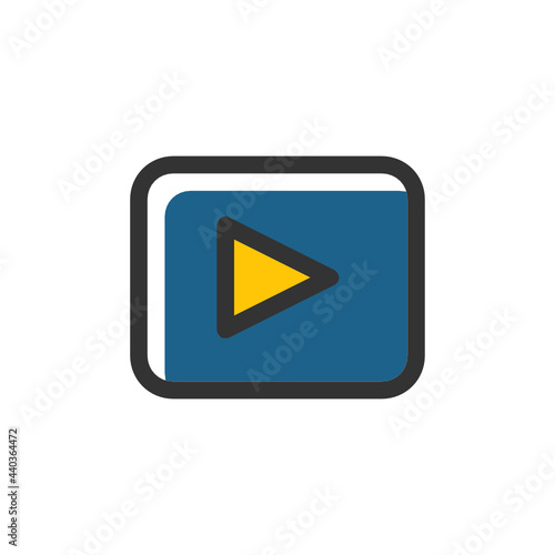 Play filled outline icon.