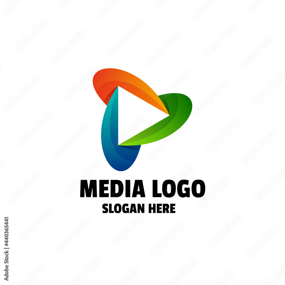 Abstract Media Gradient Colorful Logo Template Abstract Media Gradient Colorful Logo Template