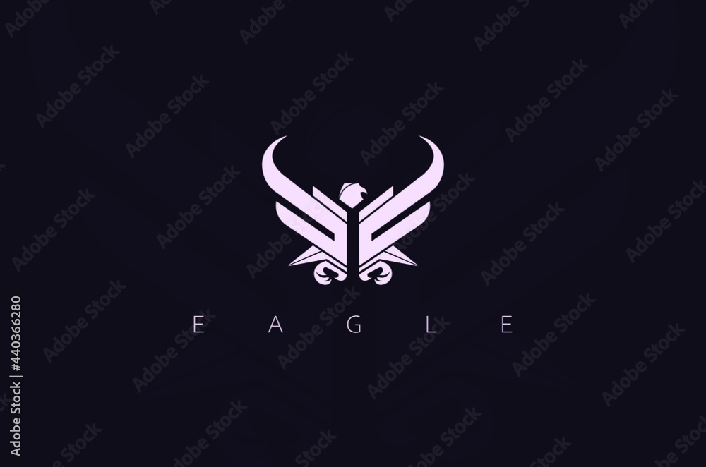 Minimal Gaming Eagle logo. Creative Eagle vector Minimal Gaming Eagle logo. Creative Eagle vector