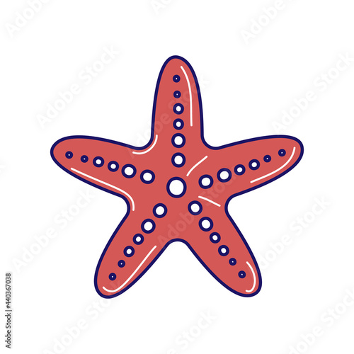 Starfish vector icon. Cartoon vector icon isolated on white background starfish