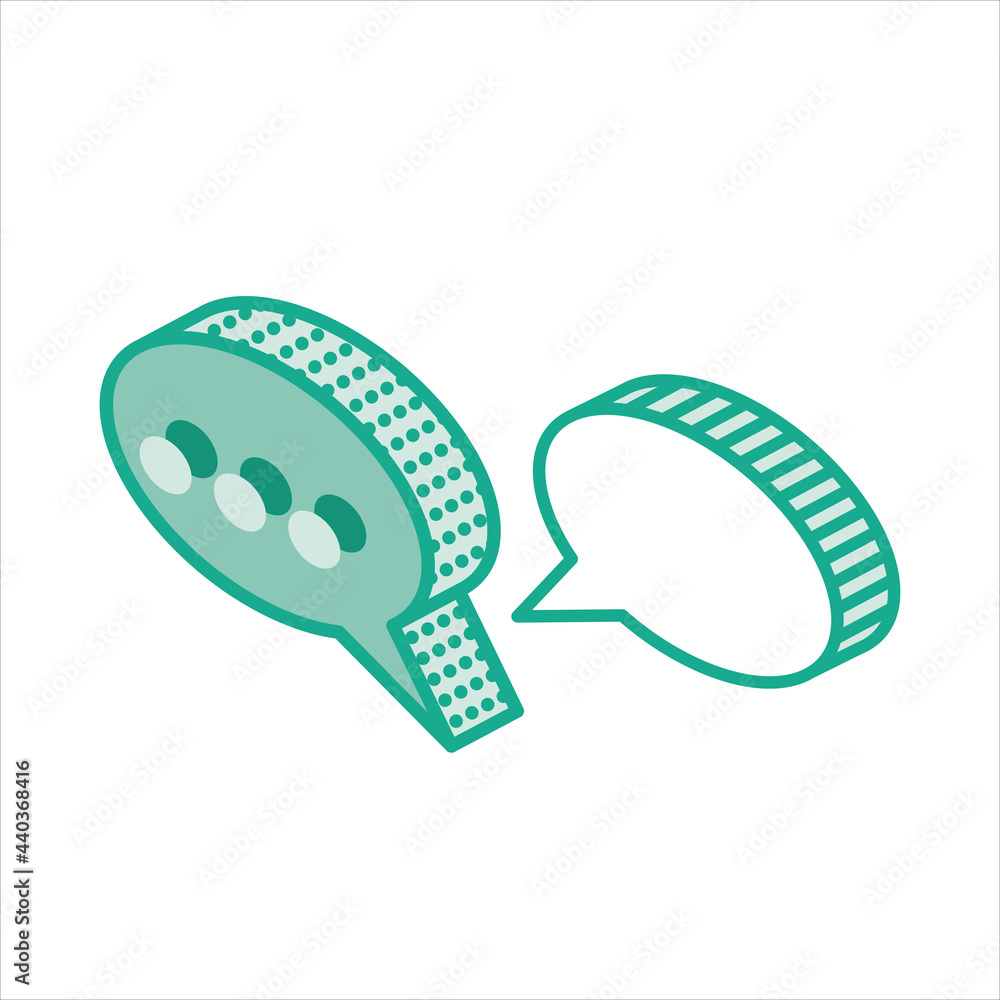 Isometric Set of Speech Bubbles. Dialog Box. Outline Icon. Isometric Set of Speech Bubbles. Dialog Box. Outline Icon.