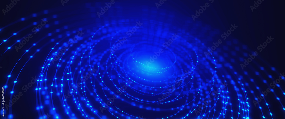 Fototapeta premium Abstract futuristic electronic circuit technology background. 3d Render background.