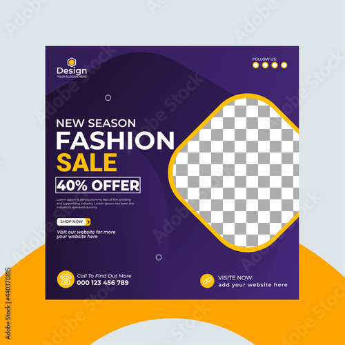 Fashion sale supper promotion offer social media post template post design, Editable  web banner, and square flyer template