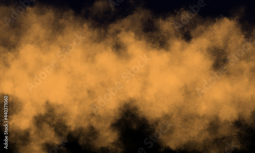 gold fog or smoke on dark space background
