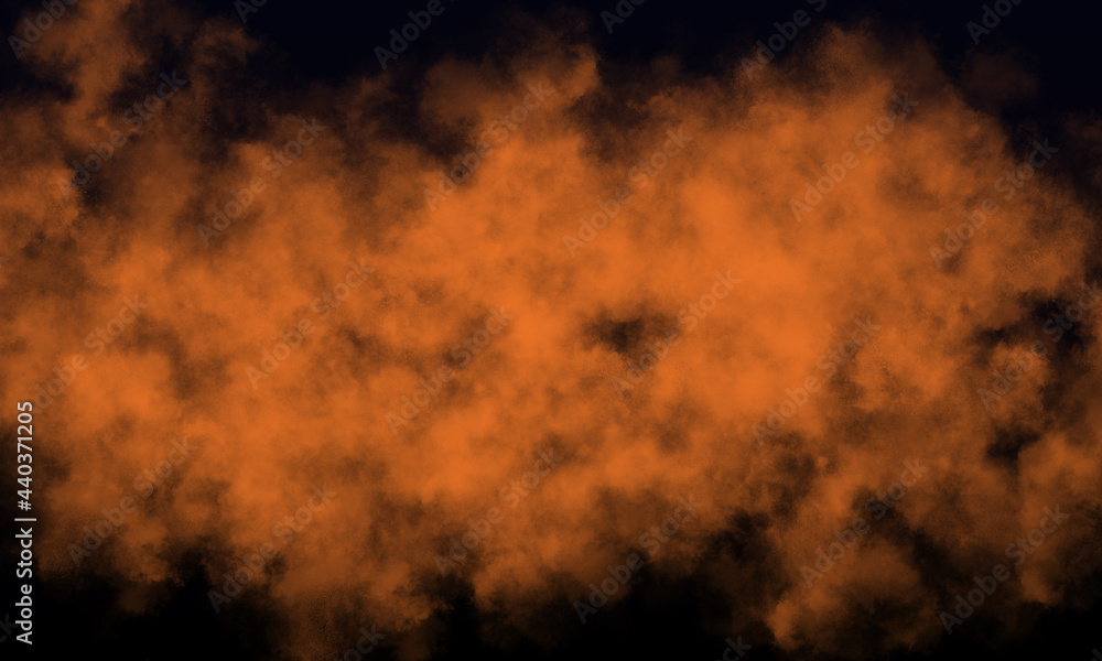 pumpkin fog or smoke on dark space background