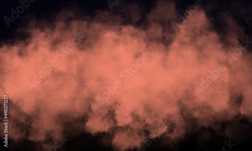 salmon fog or smoke on dark space background