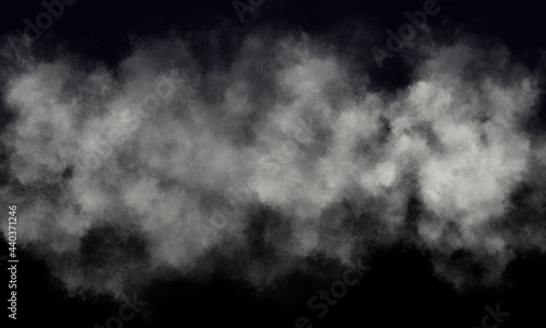 silver fog or smoke on dark space background