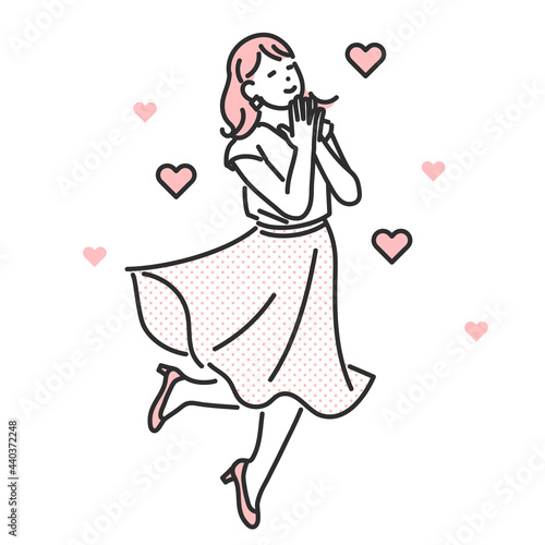 恋に落ちる女性のイラスト素材