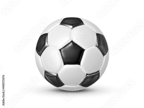 Glossy Soccer Ball. Sports equipment isolated on white background