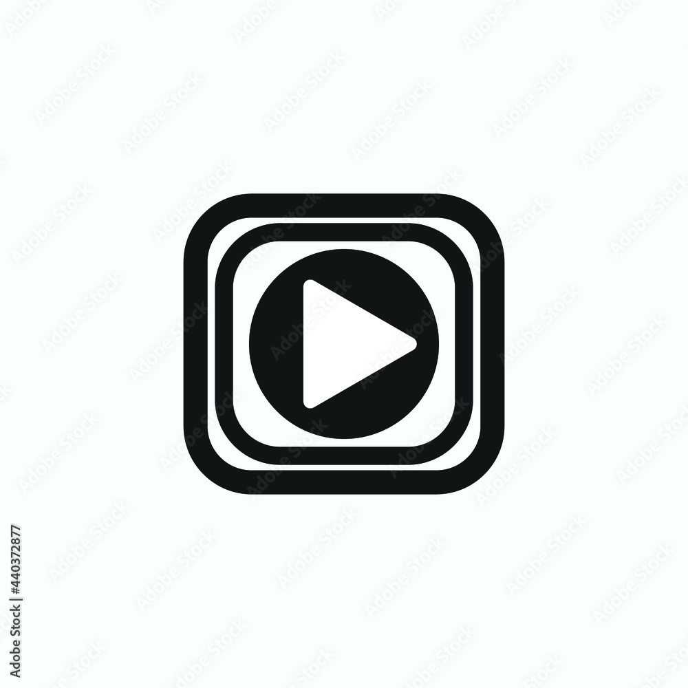 Play button icon in trendy flat style isolated on grey background. Play symbol for your web site design, logo, app, UI. Vector illustration, EPS10. Play button icon in trendy flat style isolated on grey background. Play symbol for your web site design, logo, app, UI. Vector illustration, EPS10.