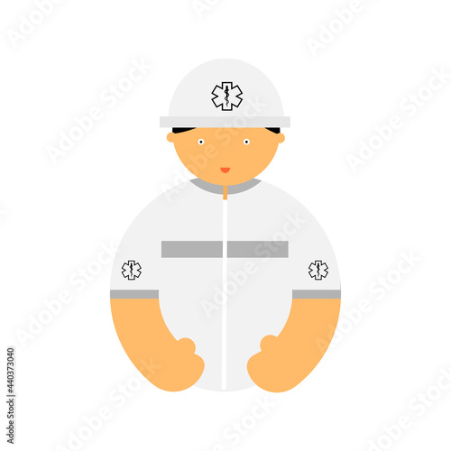 Cartoon character of the emergency medical technician.