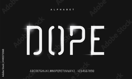 Modern abstract alphabet fonts. typography technology, electronic, movie, digital, music, future, logo creative font.