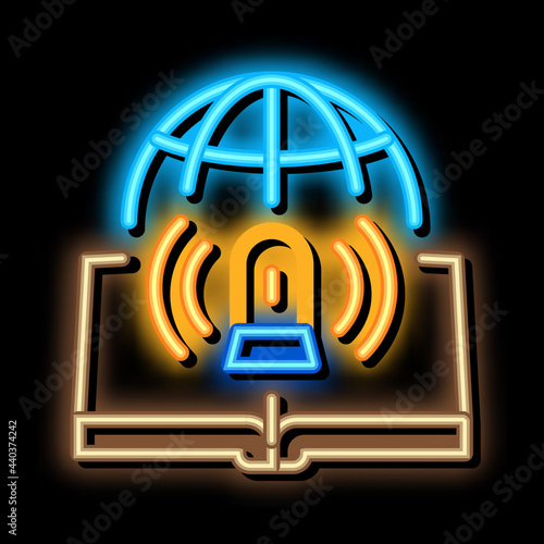 environmental management neon light sign vector. Glowing bright icon environmental management sign. transparent symbol illustration