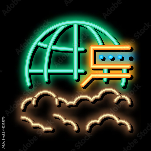 cloud science neon light sign vector. Glowing bright icon cloud science sign. transparent symbol illustration