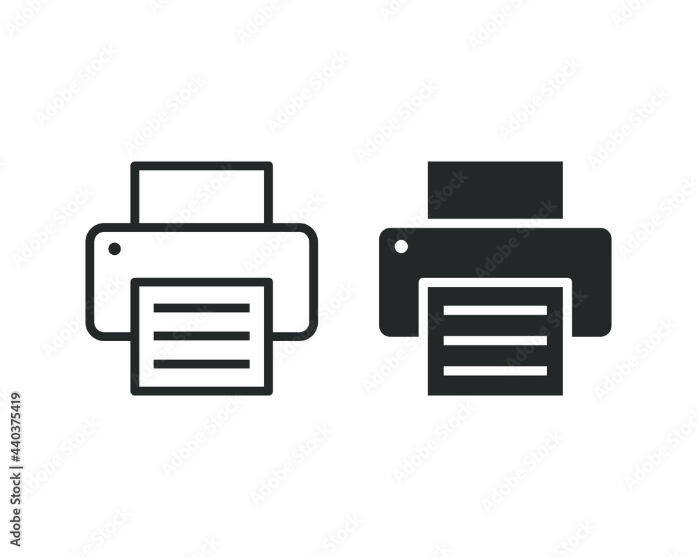 Printer icon. Print symbol. Copy machine sign. Web interface and application button. Vector illustration image. Printer icon. Print symbol. Copy machine sign. Web interface and application button. Vector illustration image.
