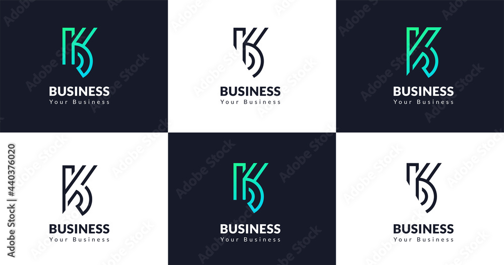 Letter initial K logo design template vector illustration Initial K letter logo design template, line concept, vector illustration Letter initial K logo design template vector illustration Initial K letter logo design template, line concept, vector illustration