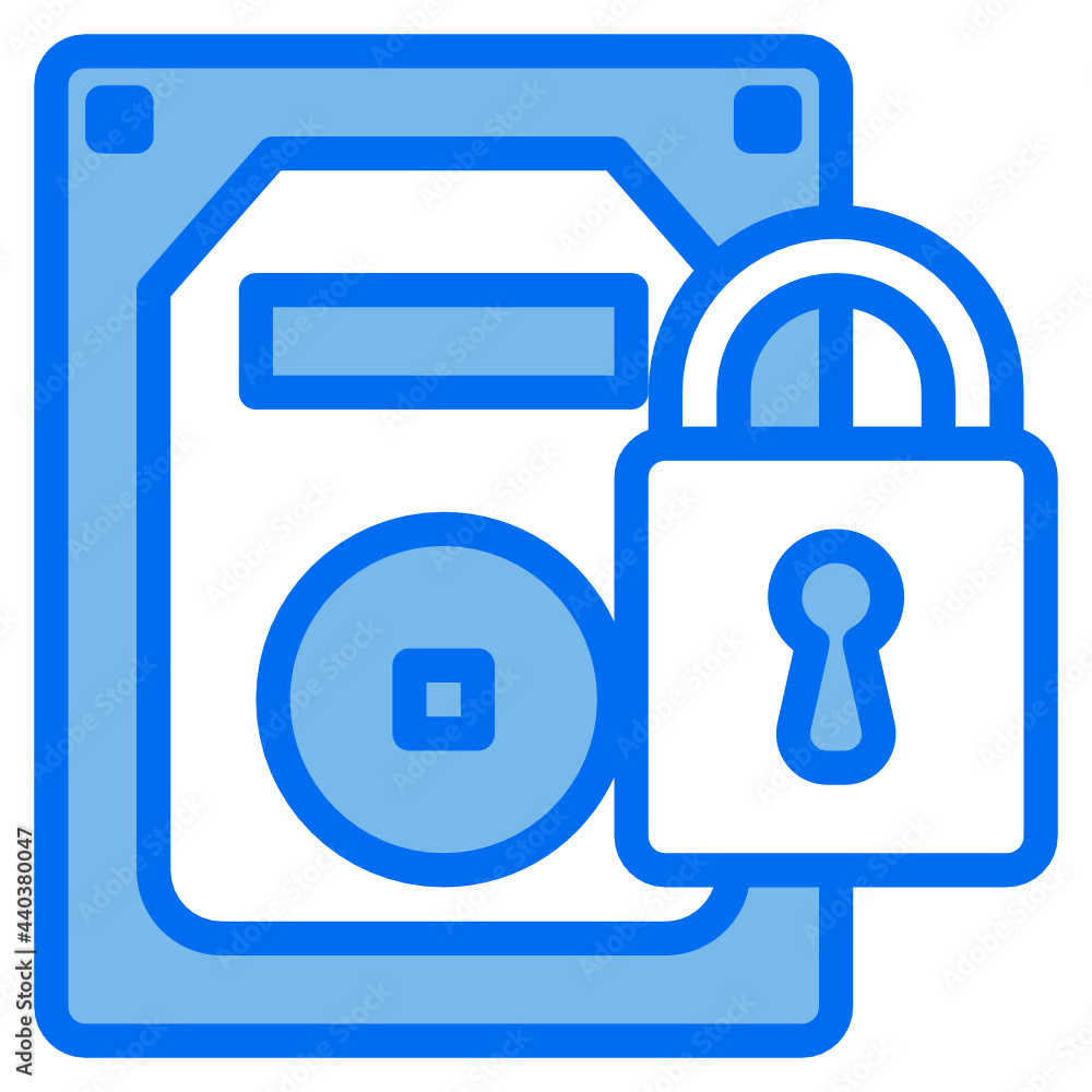 Storage media blue line icon
