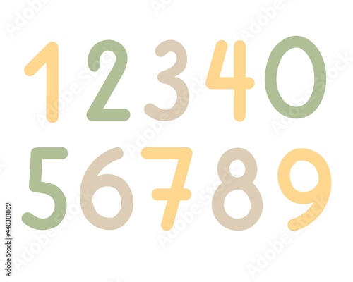Set of Children numbers from 0 to 10. Monthly Milestone clipart. Vector illustration isolated symbols set photo