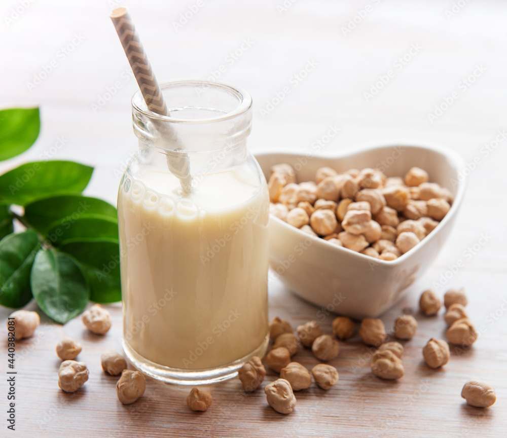 Chick peas milk with chick peas Chick peas milk with chick peas
