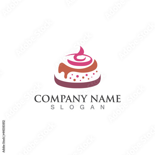 Cake and bakery sweet logo template design image concept bakery shop