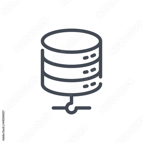 Connection to database line icon. Server storage network vector outline sign. © NikWB