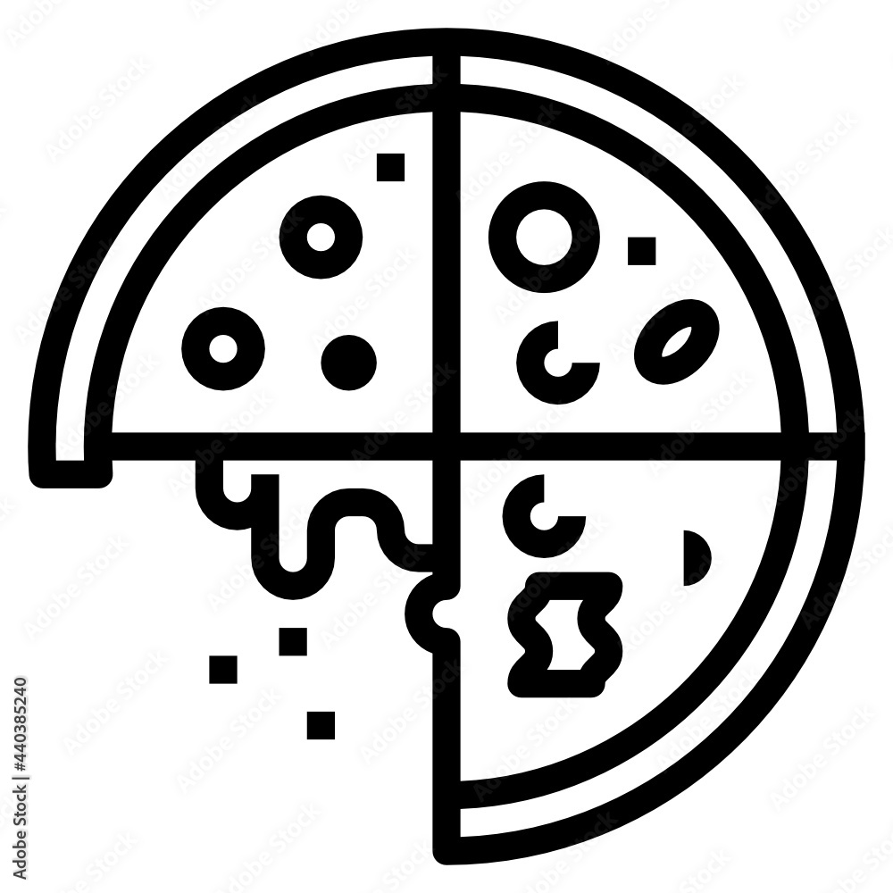 Obraz premium pizza line icon