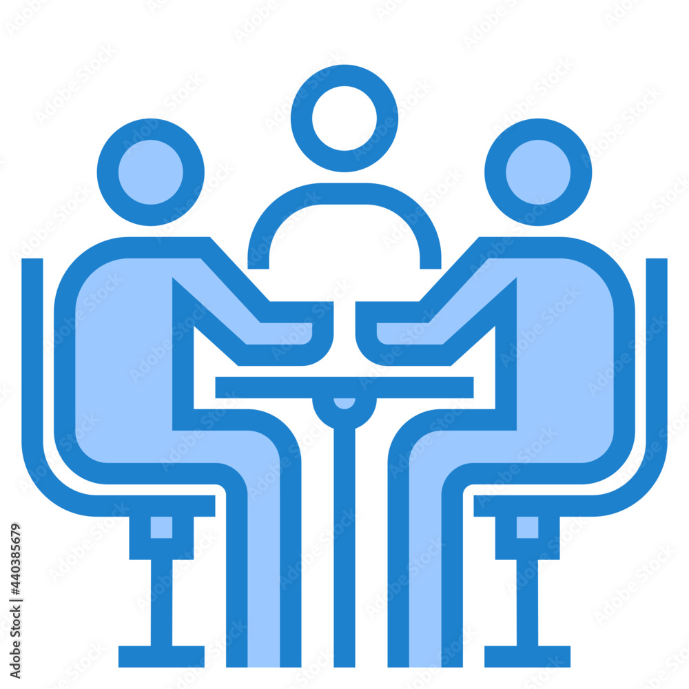 Business metting blue style icon Business metting blue style icon