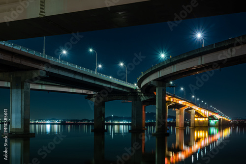 The night view of Han River Bridge in Seoul