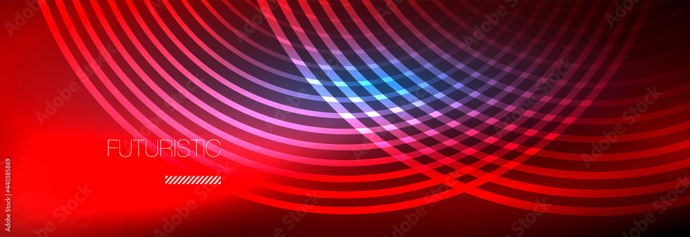 Dark abstract background with glowing neon circles. Trendy layout template for business or technology presentation, internet poster or web brochure cover, wallpaper Dark abstract background with glowing neon circles. Trendy layout template for business or technology presentation, internet poster or web brochure cover, wallpaper