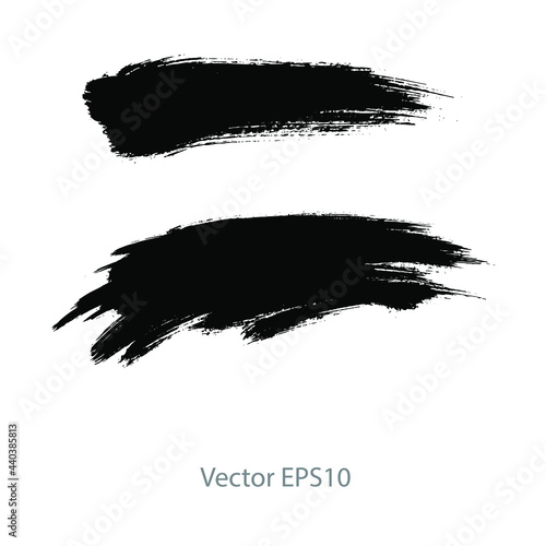 brush strokes watercolor background. Vector black paint