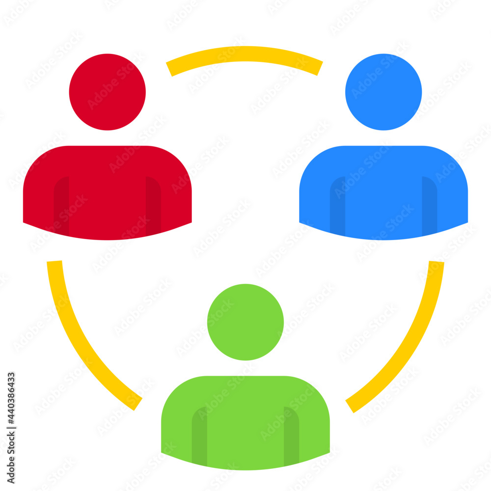 Colaboration flat style icon