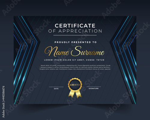 Creative abstract professional certificate and diploma template