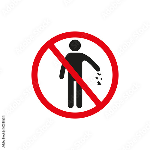 The icon of the -do not litter- sign. Simple vector illustration on a white background
